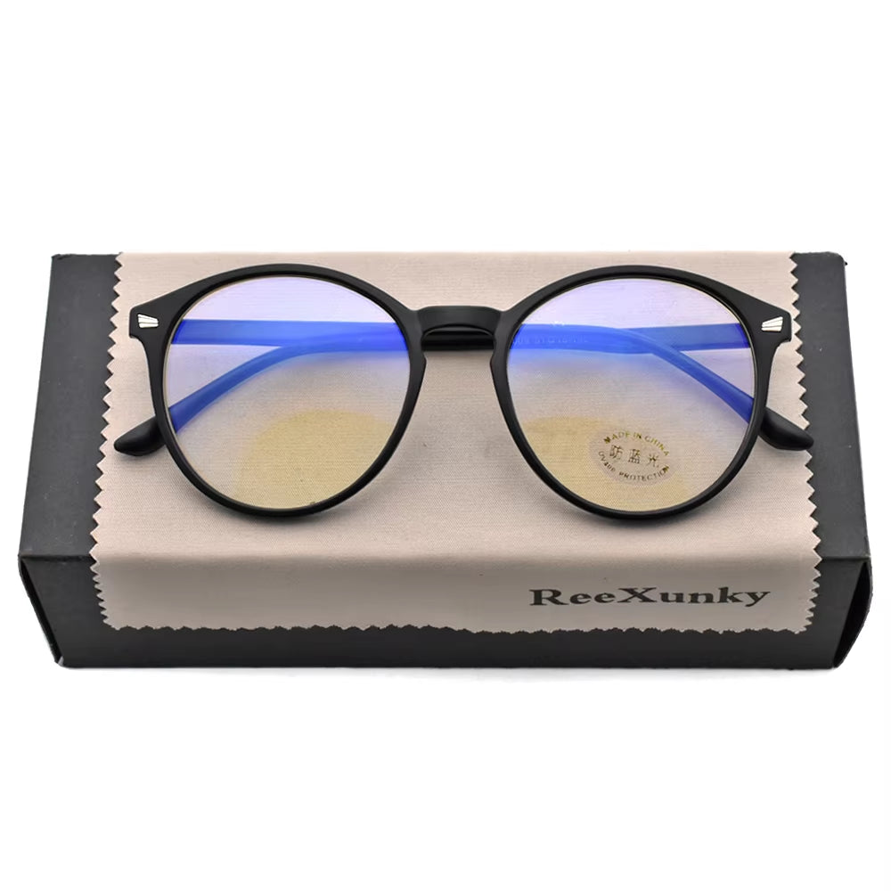 Unisex anti Blue Rays Computer Glasses Women Vintage round Frame Gaming Glasses Men anti Eye Eyestrain Light Blocking Eyewear