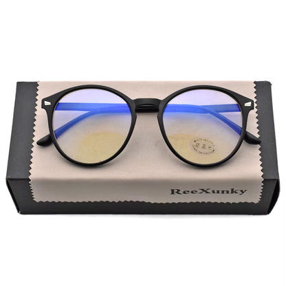 Unisex anti Blue Rays Computer Glasses Women Vintage round Frame Gaming Glasses Men anti Eye Eyestrain Light Blocking Eyewear